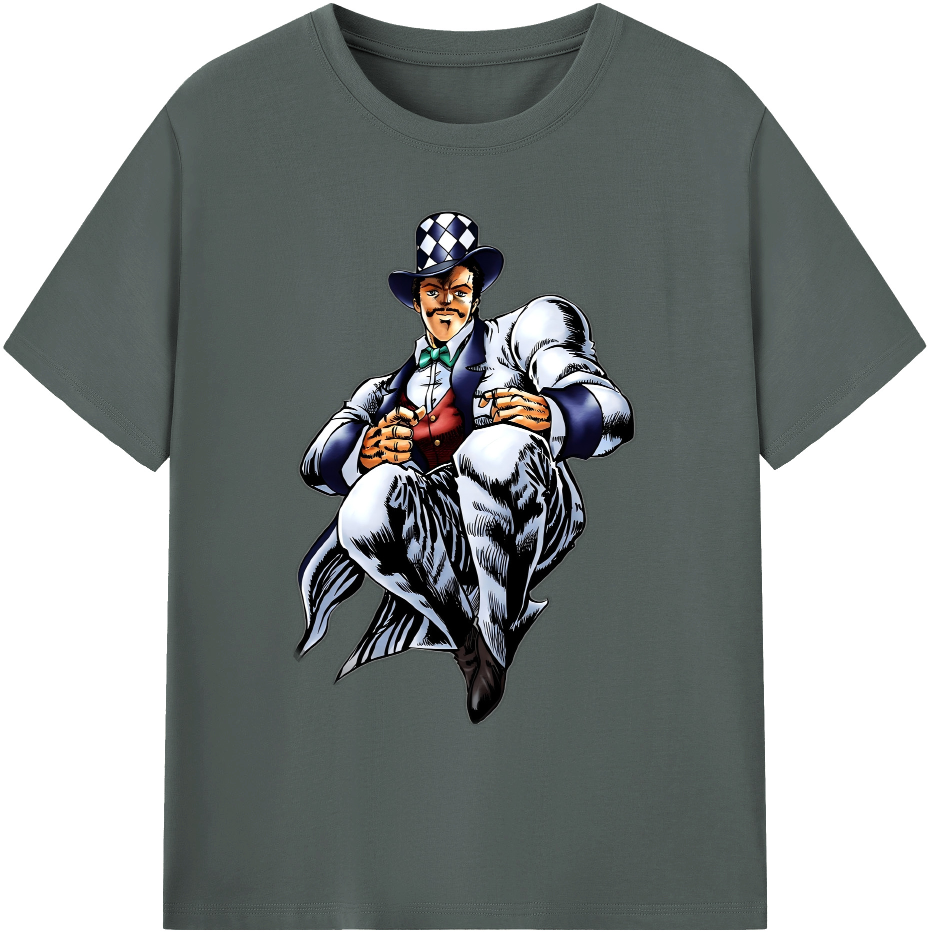 （画像用） ジョジョの奇妙な冒険 ウィル?アントニオ?ツェペリ JoJo's Bizarre Adventure Will Anthonio Zeppeli 綿100％ メンズ半袖Tシャツ｜肌触りやわらか＆通気性